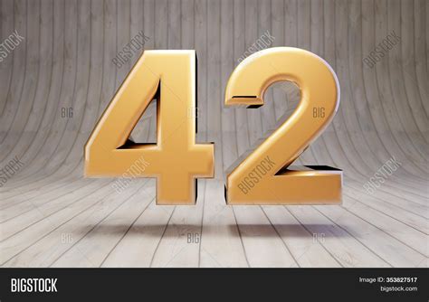 Gold Number 42 (number Image & Photo (Free Trial) | Bigstock