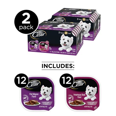 Buy CESAR Soft Wet Dog Food Classic Loaf in Sauce Filet Mignon and ...