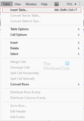 Image result for Make Table InDesign with Header