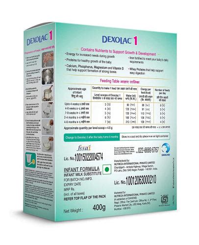 Dexolac - 1 Infant Formula Refill Pack, 400gm : ClickOnCare.com
