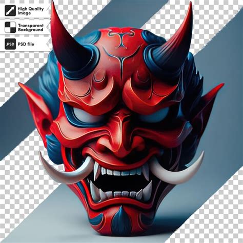 Premium PSD | Psd japanese mythology oni devil samurai mask on ...