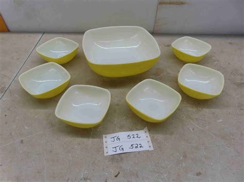 Pyrex Set Made in USA , Ovenware, Large Yellow Bowl, 6 Smaller Bowls ...