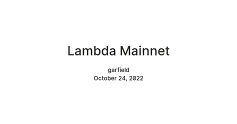 Lambda Mainnet — Teletype