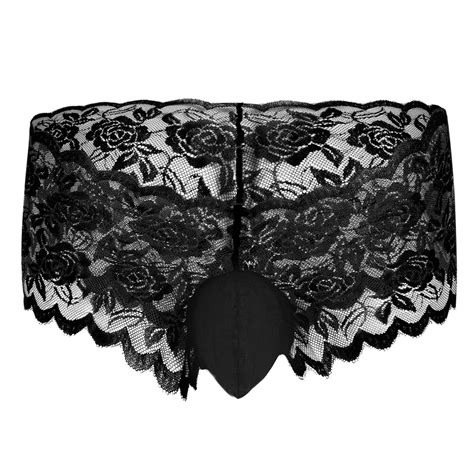 Buy Sexy Mens Lingerie Silky Lace Briefs Sissy Pouch Crossdress Panties ...