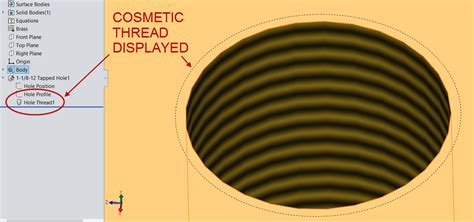 Add Cosmetic Thread SolidWorks 的图像结果