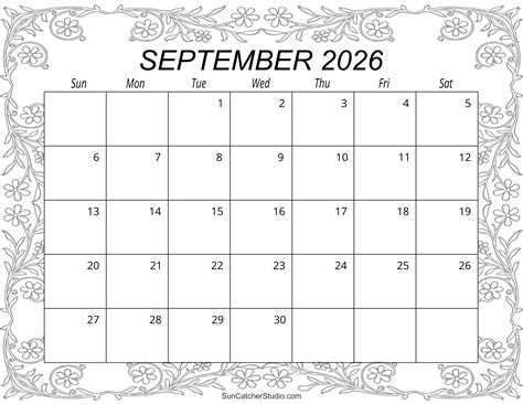 September 2026 Calendar (Free Printable) – Free Printables, Lettering ...