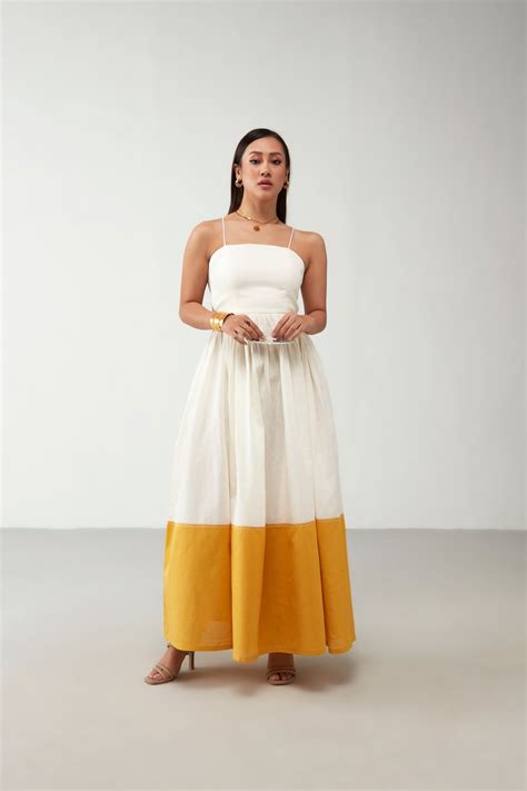 Off White Flawless Color Blocked Dress – isyachi