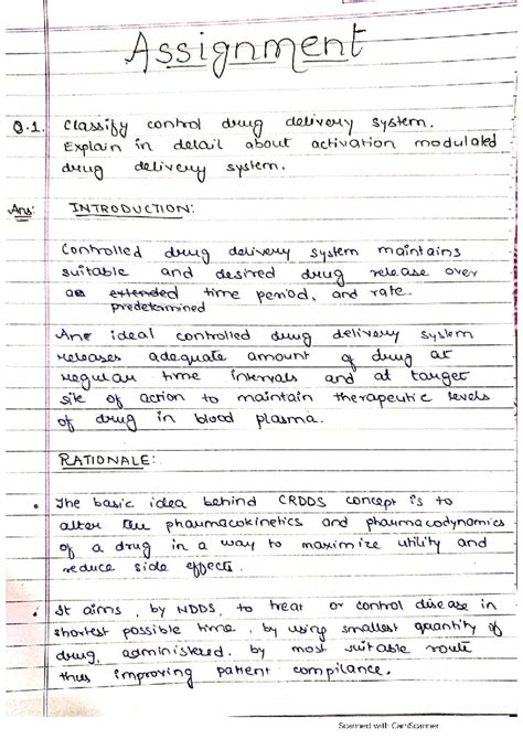 Assignment cdds - Control drug delivery system - Assignment Q. classify ...