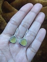 Silvesto India Yellow Onyx Gemstone 925 Silver Plated Trillion Drop ...