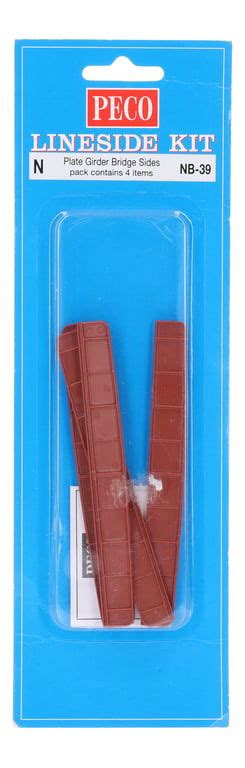 NB-39 Peco N Gauge Plate Girder Bridge Sides 114mm (4in) long x 4 (Pre ...