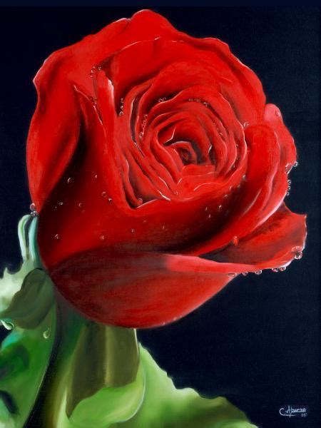 "Red Rose": Red Oil Painting (29x21) by Abarna Kamalesh | ArtZolo.com