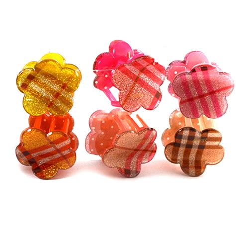 Adbeni Flower Shape Glitter Hair Clutcher Clip For Women Assorted Color ...