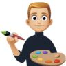 👨🏼‍🎨 Man artist: medium-light skin tone emoji copy paste png download