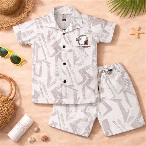 Nanhi Smile™ LIFE STYLE STYLISH ABSTRACT PRINT BOYS SHIRT & SHORTS SET ...