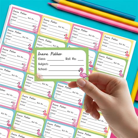 School Book Label - Flamingo – Peppydots