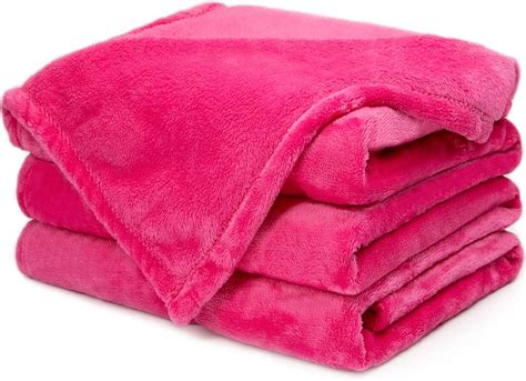 Amazon.com: cagulax Warm Blanket Pink Soft Fleece Blankets Throw ...