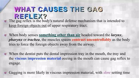 Causes of Gagging reflex in impression taking | PPSX | Oral care ...