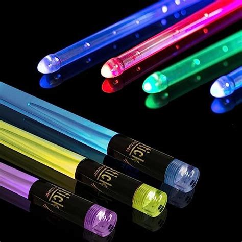 Light Up Drum Sticks Rechargeable 15 Color Changing Led Personalized ...