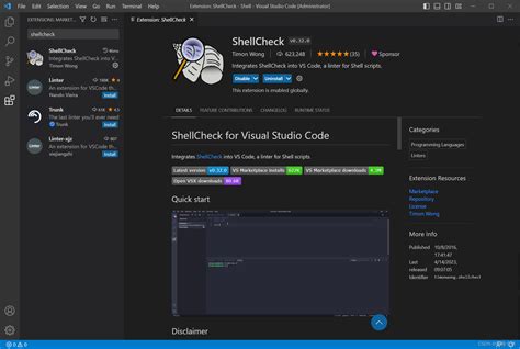 Shell Script Vscode 的图像结果
