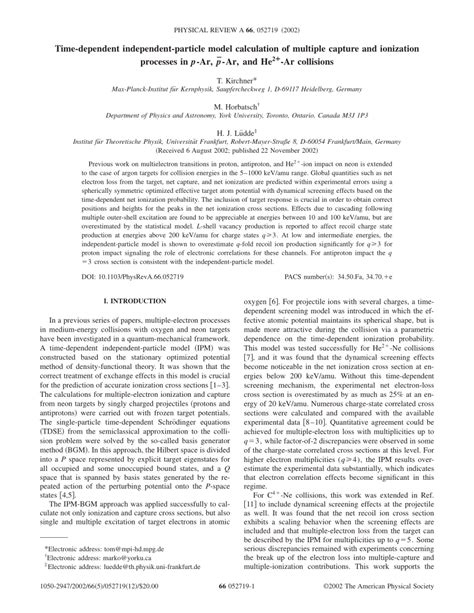 Independent Particle Model 的图像结果