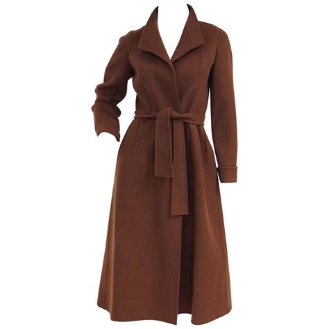 1970s Andre Laug Audrey Brown Wool Wrap Coat 36 For Sale at 1stDibs ...