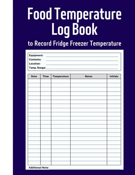Buy Food Temperature Log Book to Record Fridge Freezer Temperature ...