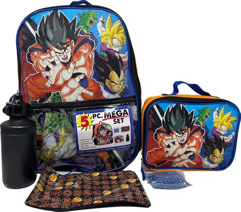 Buy Dragon Ball Z Backpack with Lunch Box Set for Boys & Girls, 16 inch ...