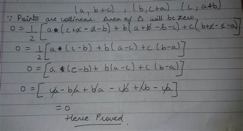 Prove that the points (a, b+c), (b, c+a) & (c, a+b) are collinear ...
