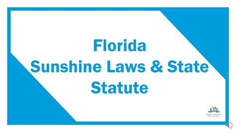 PPT - Florida Sunshine Laws & State Statute PowerPoint Presentation ...
