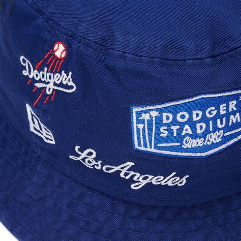 New Era Los Angeles Dodgers Multi Patch Bucket Hat in Blue New Era Cap