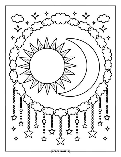 80+ Sun And Moon Coloring Pages for Kids & Adults (Free Printable PDFs)