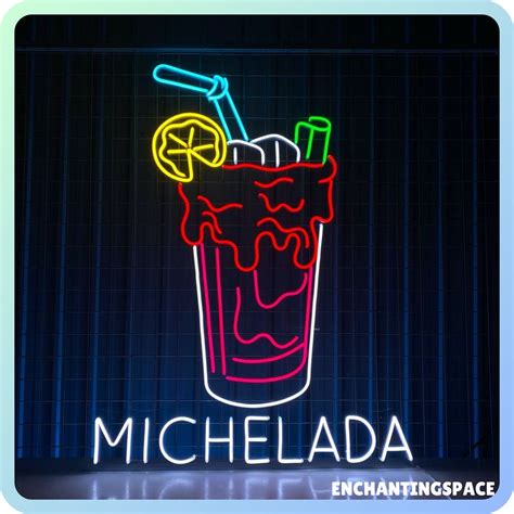 Michelada Neon Sign, Bar Pub Neon Sign, Custom Neon Sign, Cocktail Wall ...