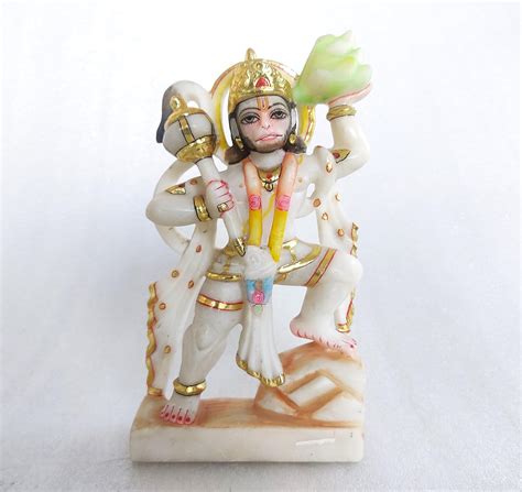 Buy Mahaveer Art Marble Decorative Hanuman Statue, Decorative Marble ...