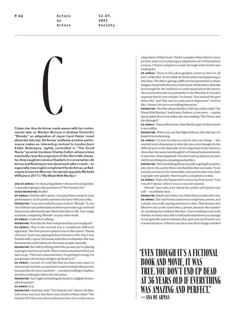 Ana De Armas – Variety Magazine 12/07/2022 Issue • CelebMafia