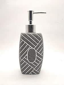 TOTO DEALS Elegant Oval Shape Stone Liquid Soap Dispenser (350 ml, Grey ...