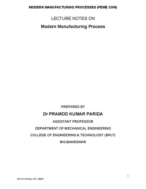 Unit 02: Lecture Notes on Precision Machining Processes in ME - Studocu
