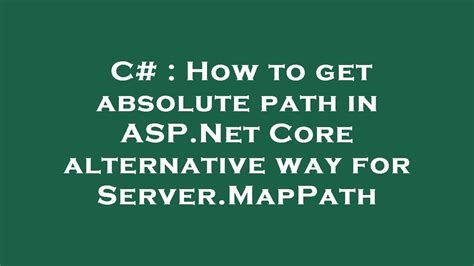 Image result for MapPath