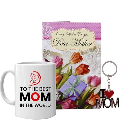 Greeting Card With Coffee Mug And Key Chain For Mother's Day Gift ...