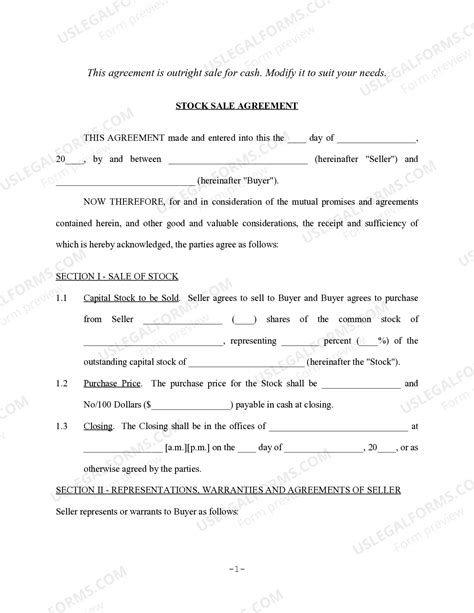 Share Purchase Agreement Template