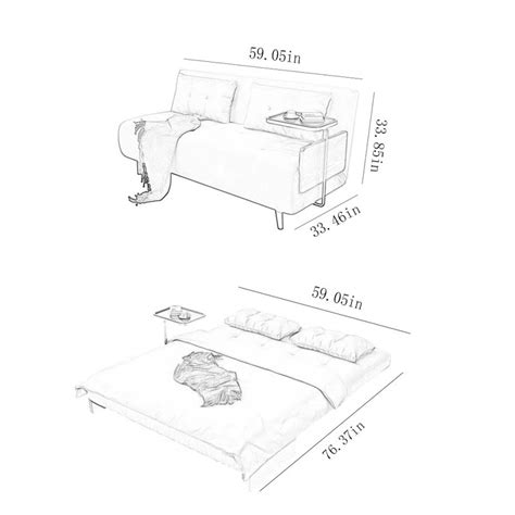 Sofa Cum Bed: 59.05'' Armless Sofa Bed – Studio GKW