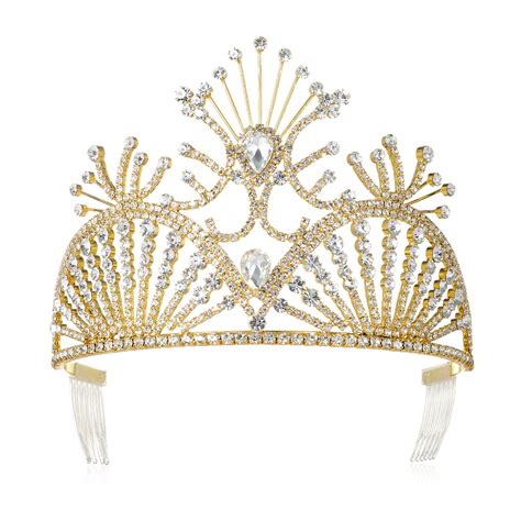 DcZeRong Gold Tiara Gold Crowns Birthday Queen Tiara | Ubuy India