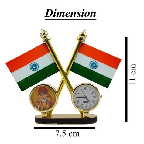 Buy ME & YOU Indian Flag for Car Dashboard with Sai Baba and Watch ...