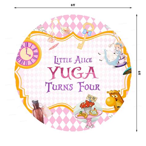 Alice in Wonderland Customized Round Backdrop | Party supplies – Party ...