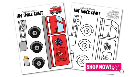 Printable Fire Truck Craft Template - Printable Templates Online By ...