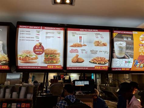 Menu at McDonald's, Chennai, Om Sakthi Plaza