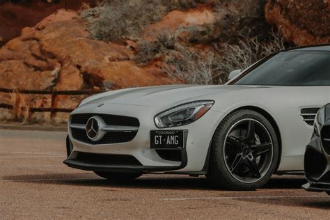 Blurred Motion of a Blue Mercedes-AMG GT · Free Stock Photo