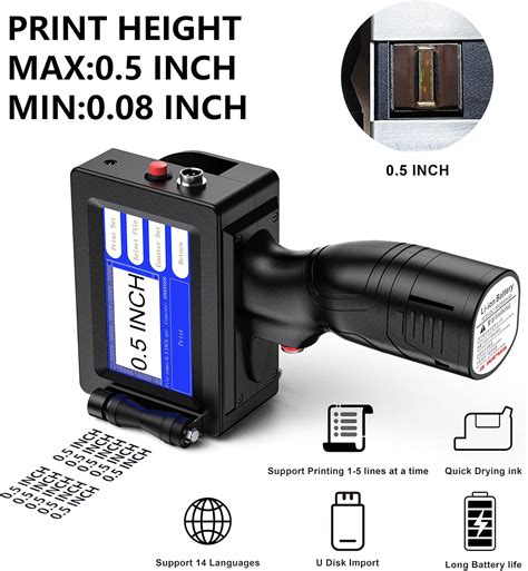 TIKTONER Handheld Printer Portable 1580P1 with 4.3 Inch Touch India | Ubuy