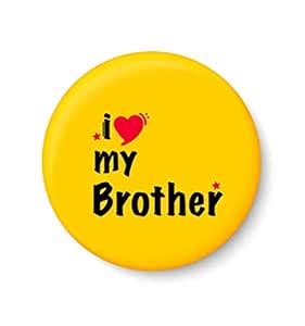 PEACOCKRIDE I Love My Brother Pin Badge (Metal, Multicolour, 58mm ...