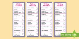 General Writing Checklist | English | Primary Resource