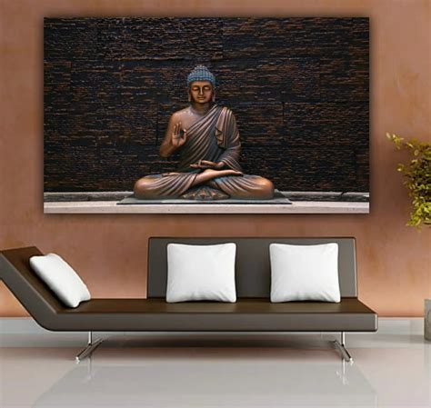 Elevate Your Living Room with a Lord Buddha Canvas Wall Frame: A Timel ...